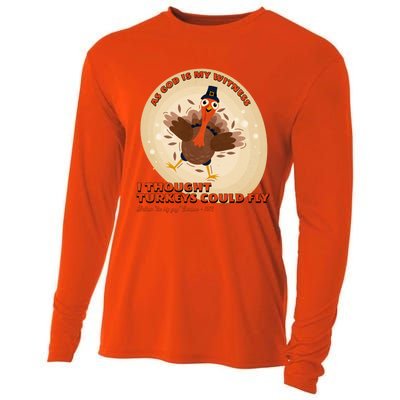 The Turkey Drop I Thought Turkeys Could Fly Thanksgiving Gift Cooling Performance Long Sleeve Crew