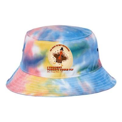 The Turkey Drop I Thought Turkeys Could Fly Thanksgiving Gift Tie Dye Newport Bucket Hat