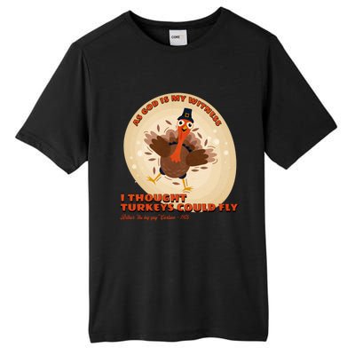 The Turkey Drop I Thought Turkeys Could Fly Thanksgiving Gift Tall Fusion ChromaSoft Performance T-Shirt