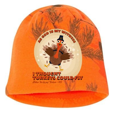 The Turkey Drop I Thought Turkeys Could Fly Thanksgiving Gift Kati - Camo Knit Beanie