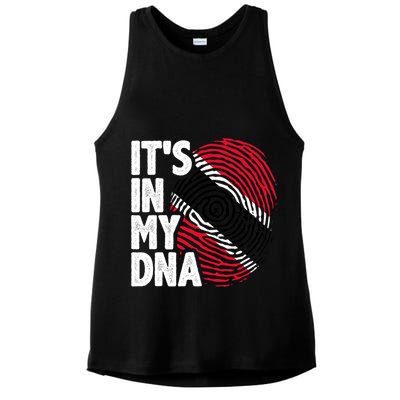 Trinidadian Tobagonian Dna Trinidad And Tobago Flag Ladies PosiCharge Tri-Blend Wicking Tank