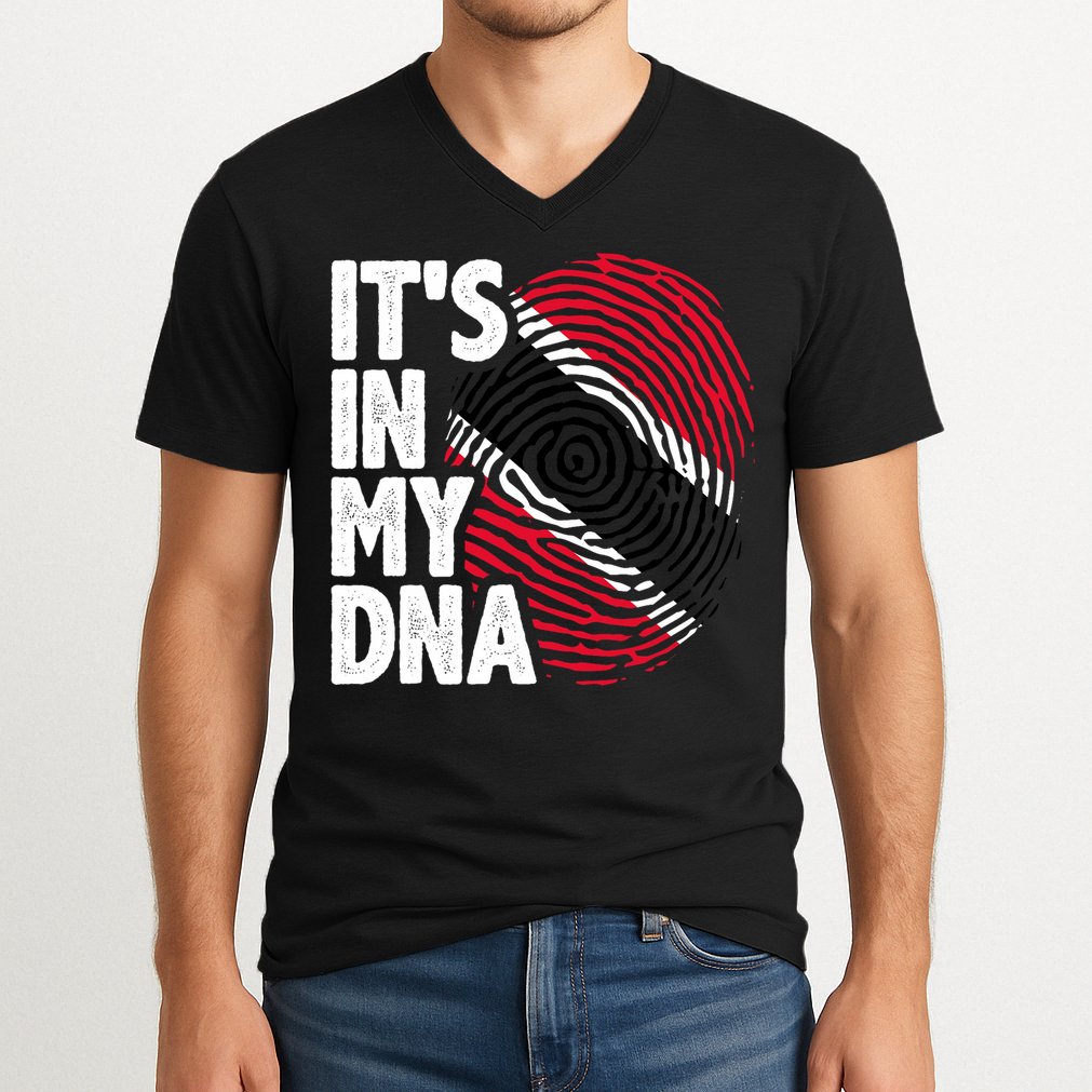 Trinidadian Tobagonian Dna Trinidad And Tobago Flag V-Neck T-Shirt