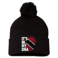Trinidadian Tobagonian Dna Trinidad And Tobago Flag Pom Pom 12in Knit Beanie