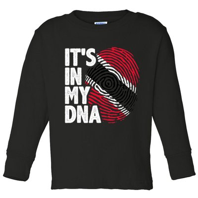 Trinidadian Tobagonian Dna Trinidad And Tobago Flag Toddler Long Sleeve Shirt