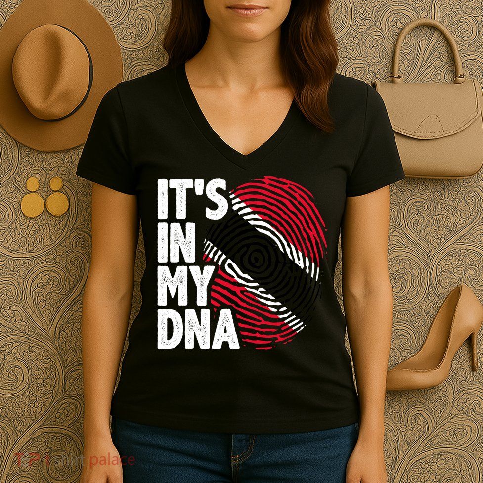 Trinidadian Tobagonian Dna Trinidad And Tobago Flag Women's V-Neck T-Shirt