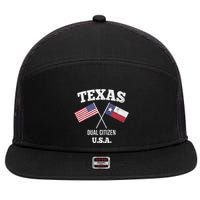 True Texan Dual Citizen Love Texas And America 7 Panel Mesh Trucker Snapback Hat