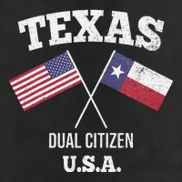 True Texan Dual Citizen Love Texas And America 7 Panel Mesh Trucker Snapback Hat