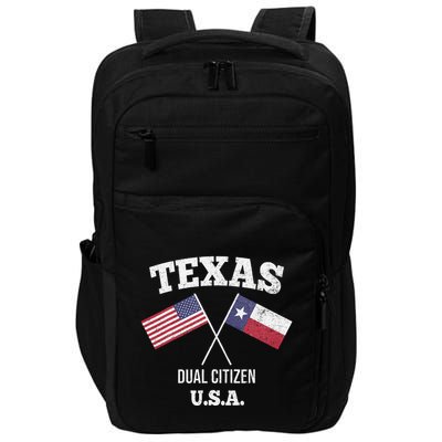 True Texan Dual Citizen Love Texas And America Impact Tech Backpack