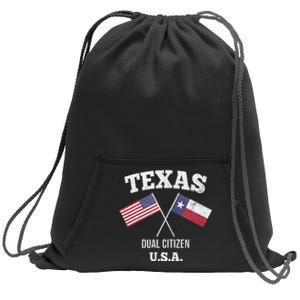 True Texan Dual Citizen Love Texas And America Sweatshirt Cinch Pack Bag