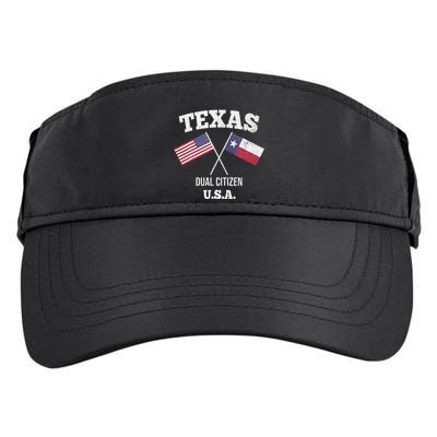 True Texan Dual Citizen Love Texas And America Adult Drive Performance Visor