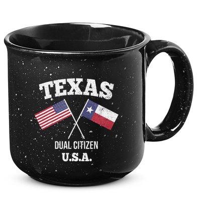 True Texan Dual Citizen Love Texas And America 15oz Campfire Ceramic Mug