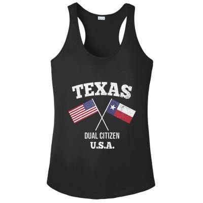 True Texan Dual Citizen Love Texas And America Ladies PosiCharge Competitor Racerback Tank