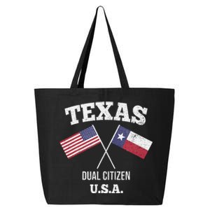 True Texan Dual Citizen Love Texas And America 25L Jumbo Tote