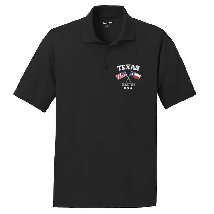 True Texan Dual Citizen Love Texas And America PosiCharge RacerMesh Polo