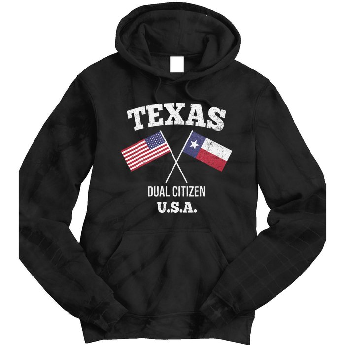 True Texan Dual Citizen Love Texas And America Tie Dye Hoodie