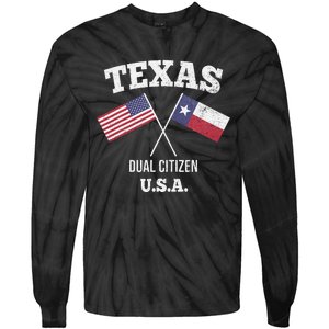 True Texan Dual Citizen Love Texas And America Tie-Dye Long Sleeve Shirt