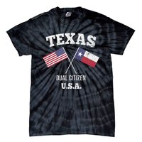 True Texan Dual Citizen Love Texas And America Tie-Dye T-Shirt