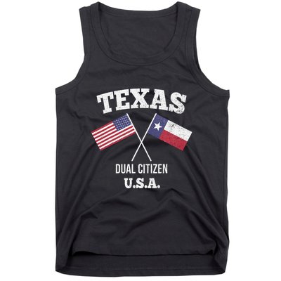 True Texan Dual Citizen Love Texas And America Tank Top