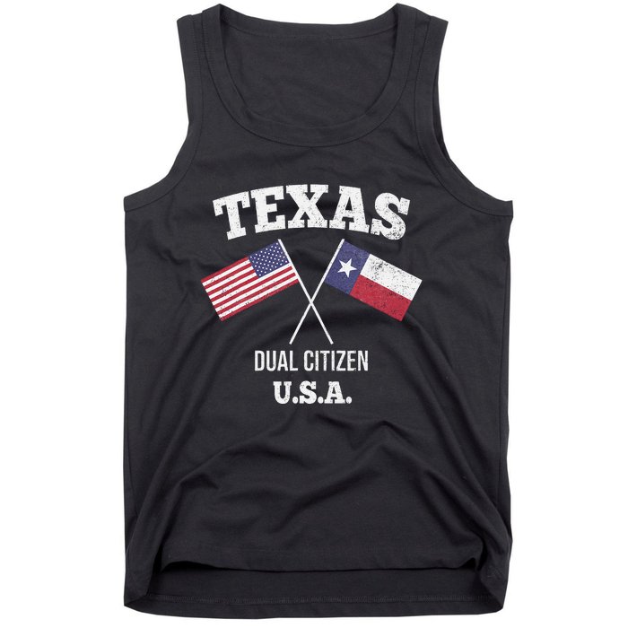 True Texan Dual Citizen Love Texas And America Tank Top