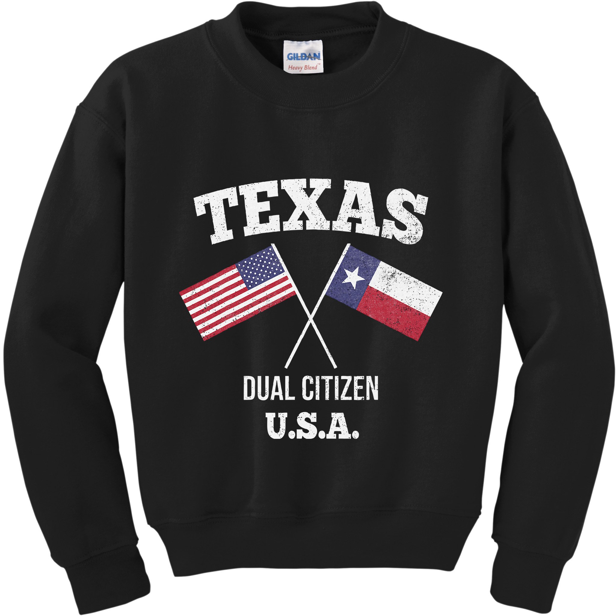 True Texan Dual Citizen Love Texas And America Kids Sweatshirt