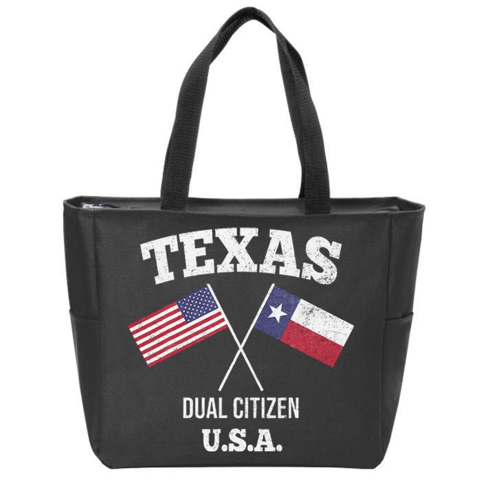 True Texan Dual Citizen Love Texas And America Zip Tote Bag