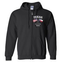 True Texan Dual Citizen Love Texas And America Full Zip Hoodie