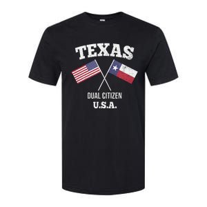 True Texan Dual Citizen Love Texas And America Softstyle CVC T-Shirt