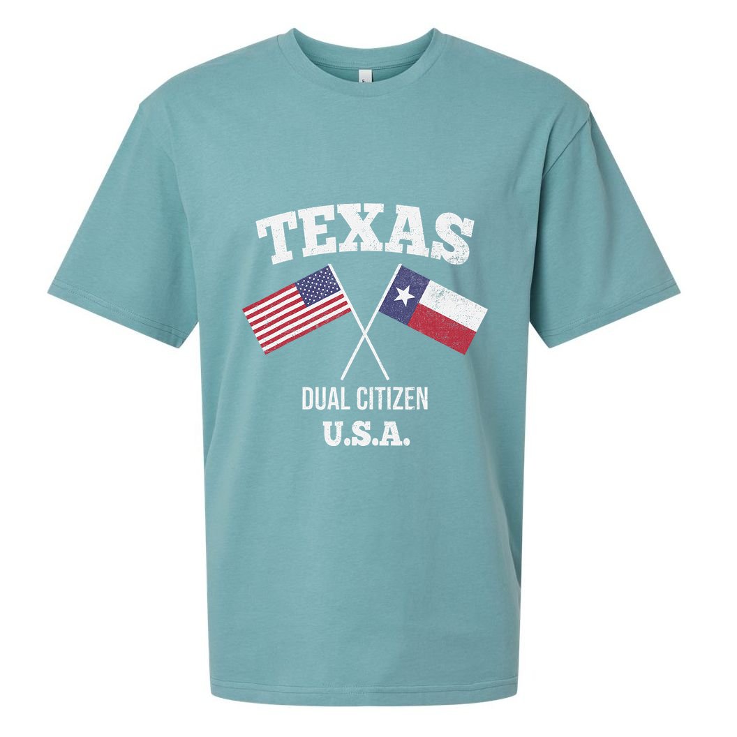 True Texan Dual Citizen Love Texas And America Sueded Cloud Jersey T-Shirt