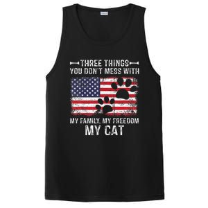 Three Things Dont Mess With My Family My Cat My Freedom PosiCharge Competitor Tank