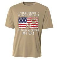 Three Things Dont Mess With My Family My Cat My Freedom Cooling Performance Crew T-Shirt