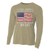 Three Things Dont Mess With My Family My Cat My Freedom Cooling Performance Long Sleeve Crew