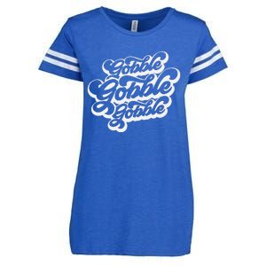 Thanksgiving Turkey Day Letter Gobble Up the Festive Spirit Enza Ladies Jersey Football T-Shirt