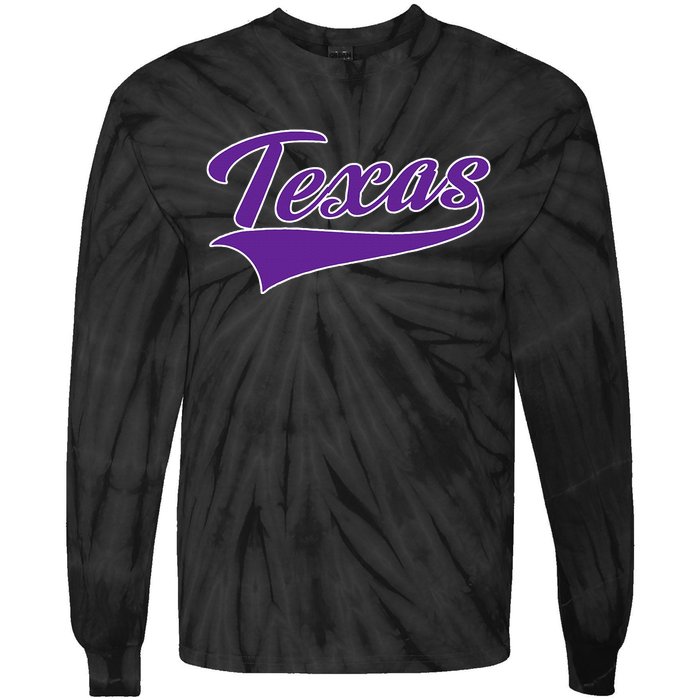 Texas Throwback Design Classic Tie-Dye Long Sleeve Shirt