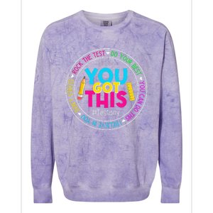 Teacher Testing Day You Got This Test Day Rock The Test Colorblast Crewneck Sweatshirt