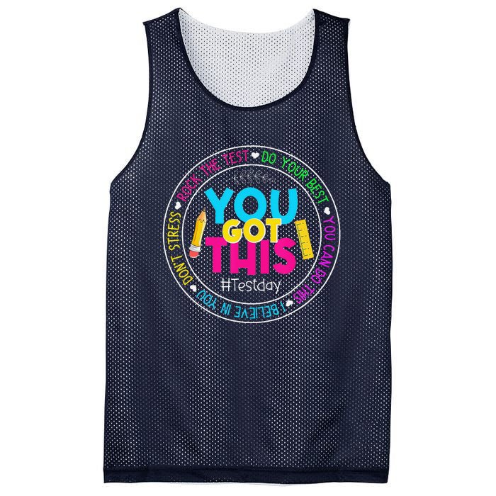 Teacher Testing Day You Got This Test Day Rock The Test Mesh Reversible Basketball Jersey Tank