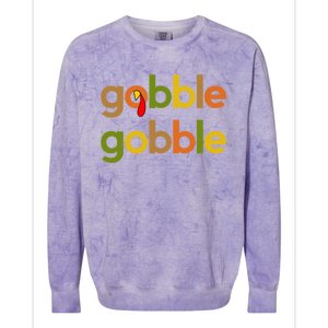 Thanksgiving Turkey Day Gobble Gobble Fall Great Gift Colorblast Crewneck Sweatshirt