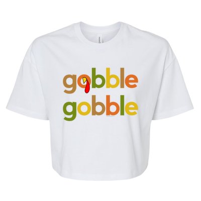 Thanksgiving Turkey Day Gobble Gobble Fall Great Gift Bella+Canvas Jersey Crop Tee