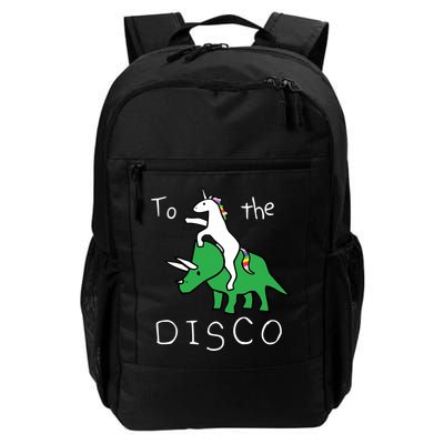 To The Disco 80s Party Unicorn Dino Disco Daily Commute Backpack