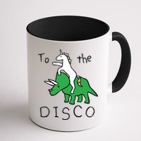 To The Disco 80s Party Unicorn Dino Disco Mug
