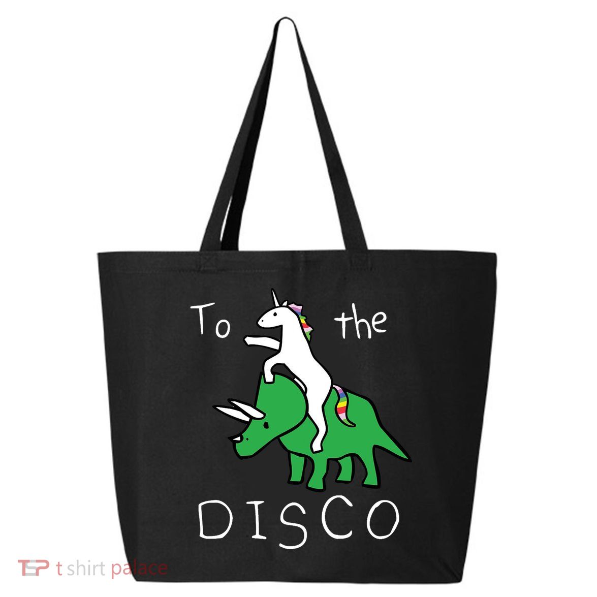 To The Disco 80s Party Unicorn Dino Disco 25L Jumbo Tote