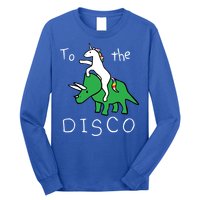 To The Disco 80s Party Unicorn Dino Disco Long Sleeve Shirt