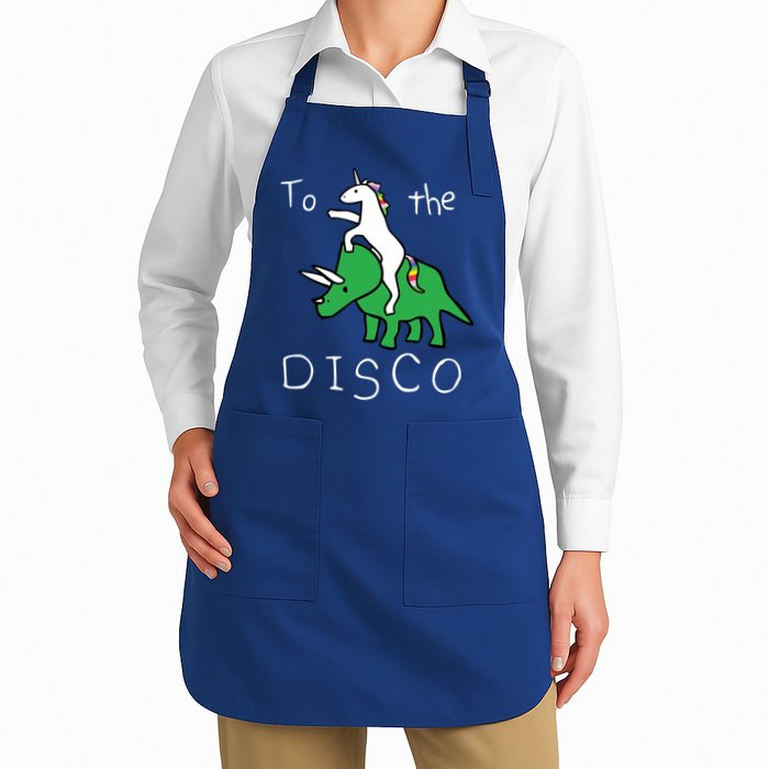 To The Disco 80s Party Unicorn Dino Disco Apron