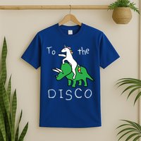 To The Disco 80s Party Unicorn Dino Disco T-Shirt