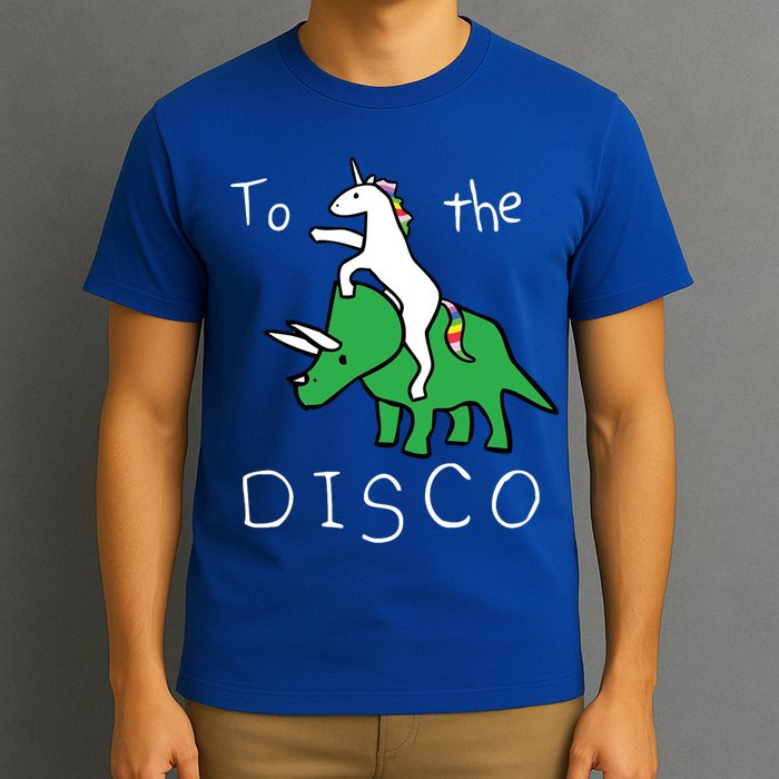 To The Disco 80s Party Unicorn Dino Disco T-Shirt