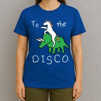 To The Disco 80s Party Unicorn Dino Disco T-Shirt