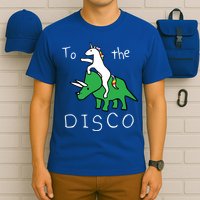 To The Disco 80s Party Unicorn Dino Disco T-Shirt