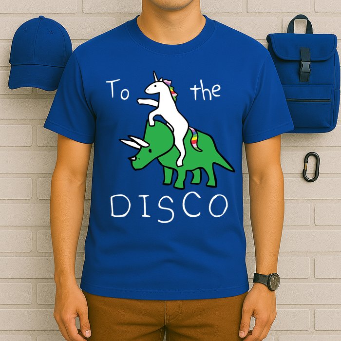To The Disco 80s Party Unicorn Dino Disco T-Shirt