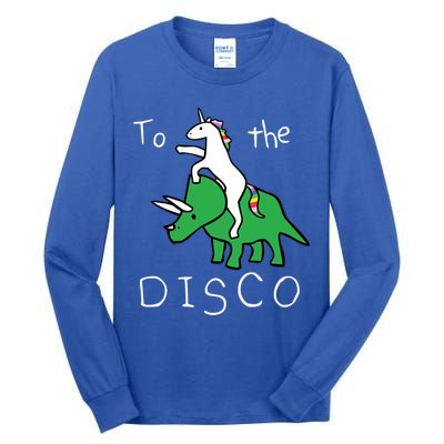 To The Disco 80s Party Unicorn Dino Disco Tall Long Sleeve T-Shirt