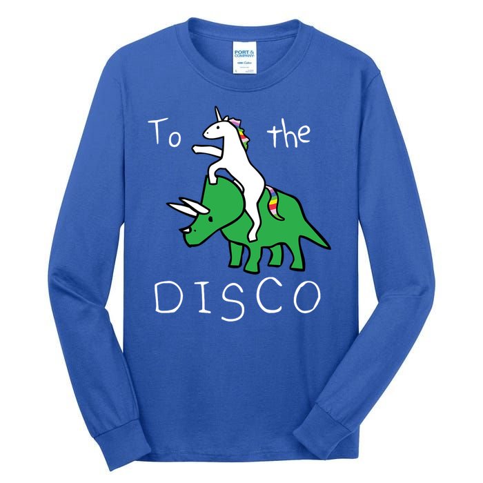 To The Disco 80s Party Unicorn Dino Disco Tall Long Sleeve T-Shirt