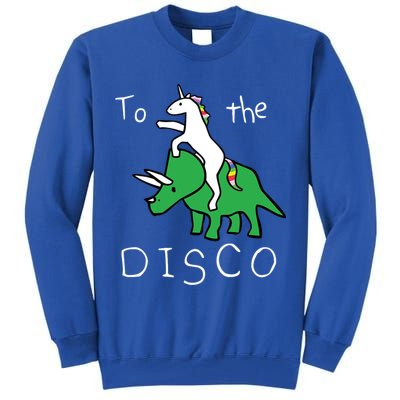 To The Disco 80s Party Unicorn Dino Disco Tall Sweatshirt